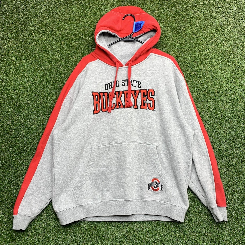 Ohio State Buckeyes Hoodie Mens Large Gray NCAA Football Sweatshirt Pullover